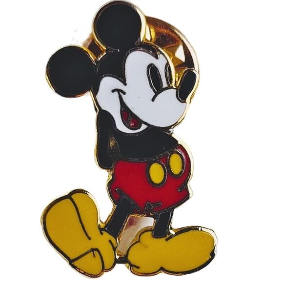 Vintage Disney Mickey Mouse Enamel Pin Classic Pose - Picture 1 of 7
